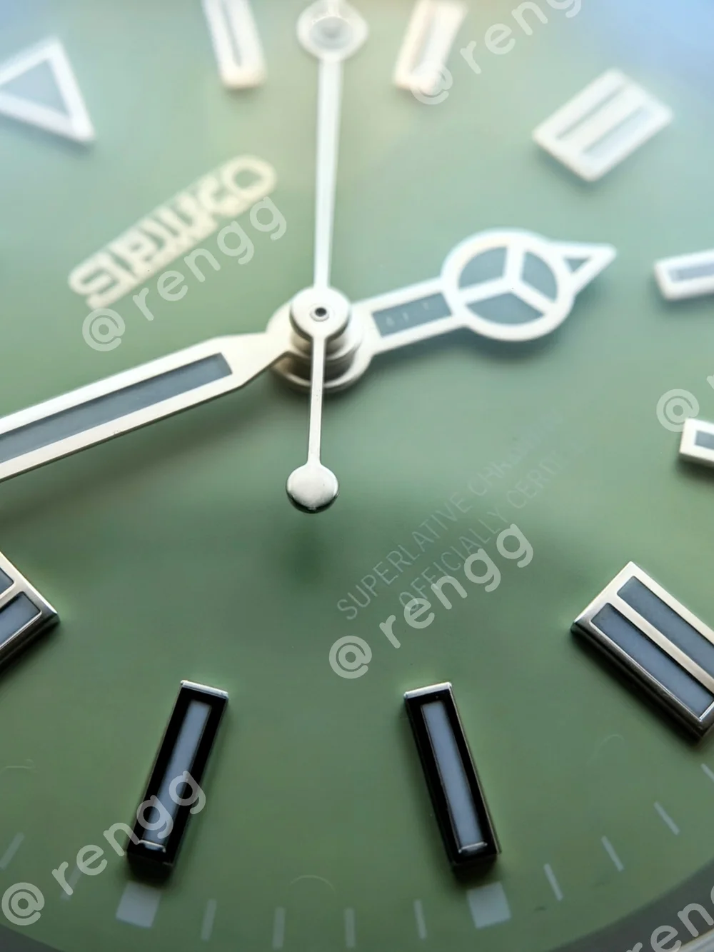 36mm Titanium Slim Seiko Field Mod Watch Light Green Sapphire Smooth Sweep Sec